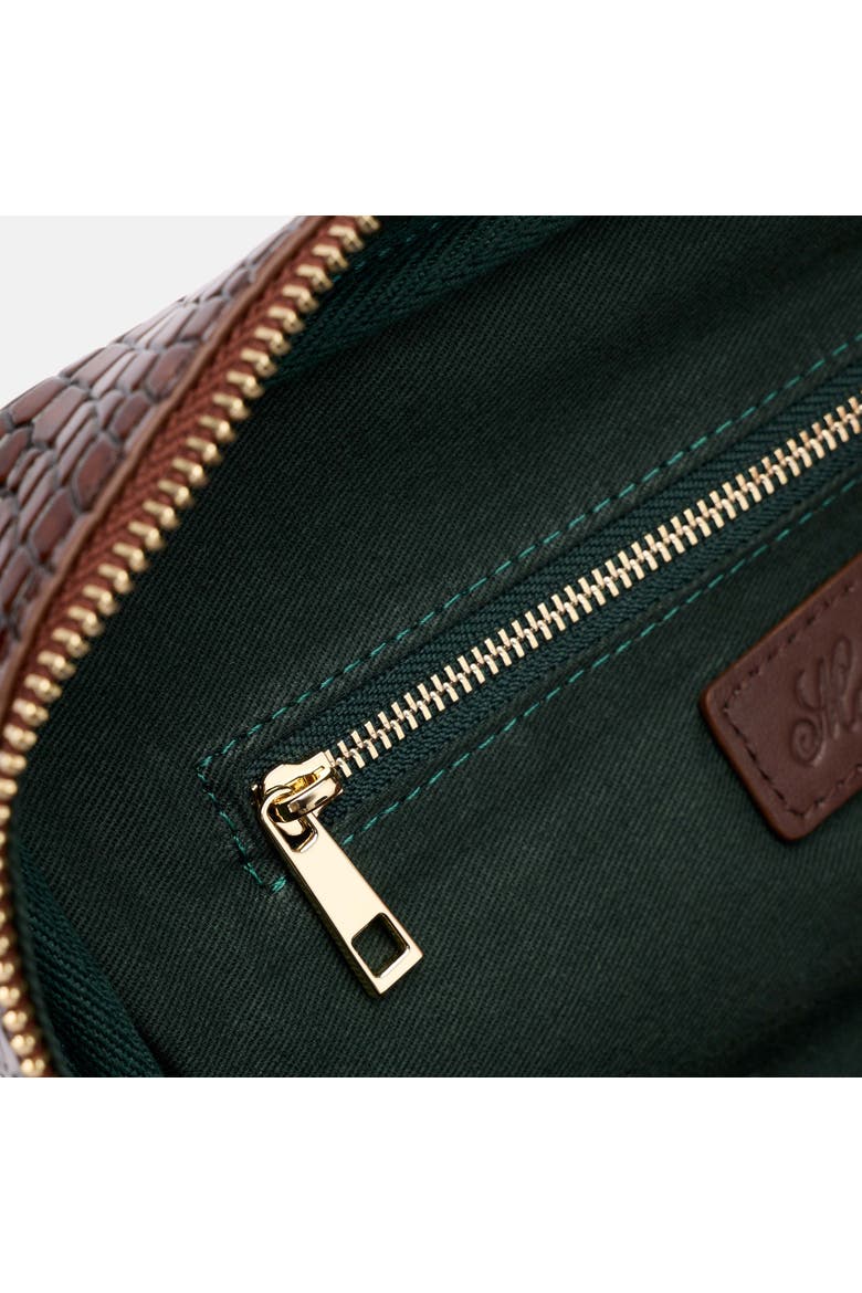 Croc-Embossed Calfskin Leather Dopp Kit, Alternate, color, Brown Crocskin