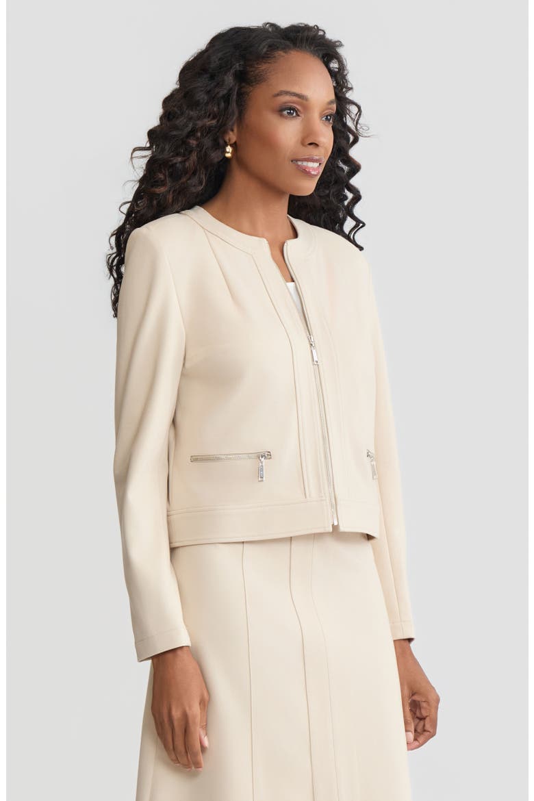 Heritage LuxeStretch Ponte Sport Jacket, Alternate, color, Biscotti