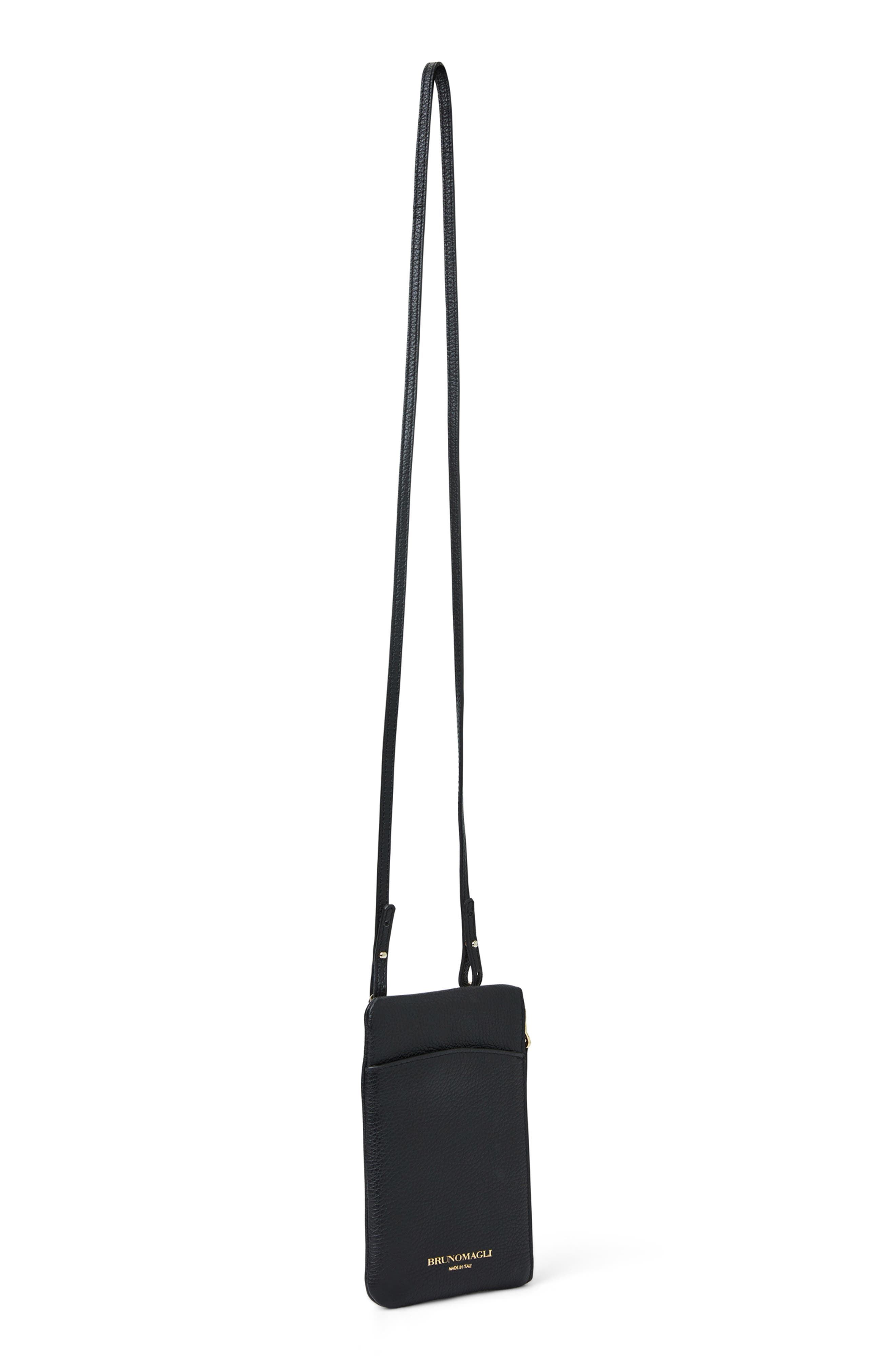 Bruno Magli Serena Leather Zip Pouch Lanyard, Alternate, color, 