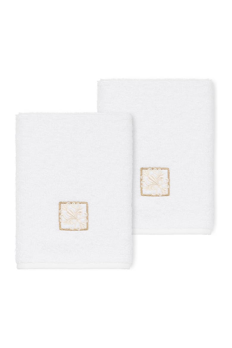 Vivian Embellished Washcloth - Set of 2 - White, Main, color, WHITE