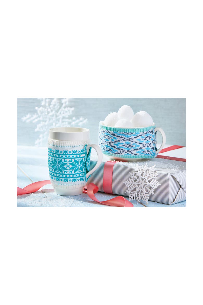 Alpine Sweater Soup Mug Turquoise Blue Bone China Drinkware, Alternate, color, Blue
