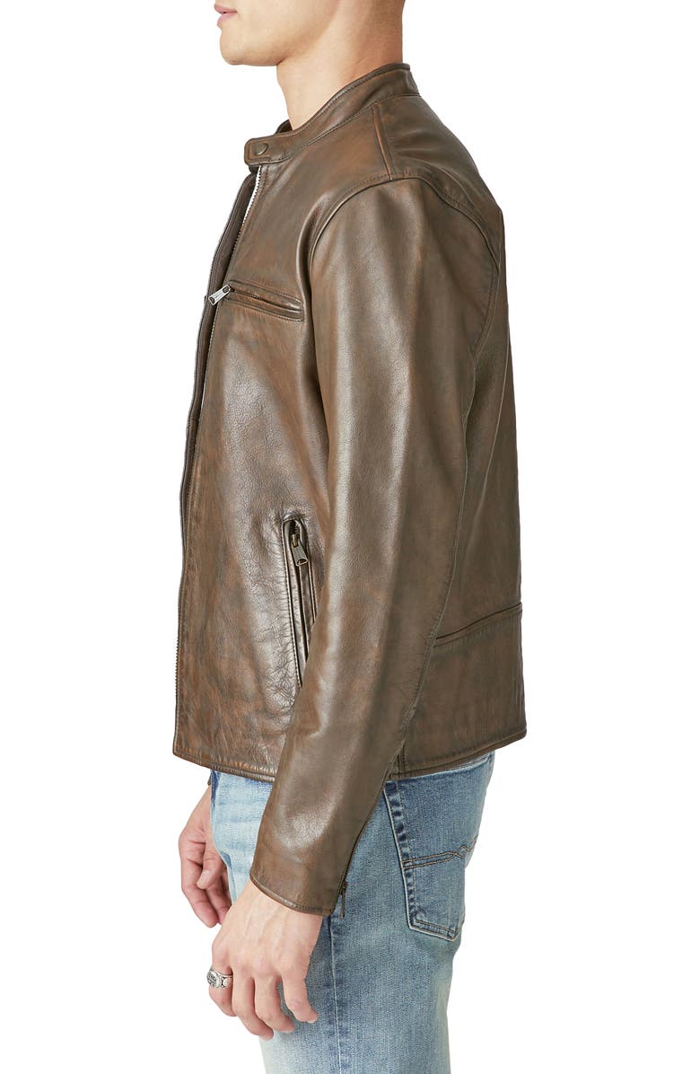 Lucky Brand Bonneville Washed Leather Jacket, Alternate, color, Dark Brown