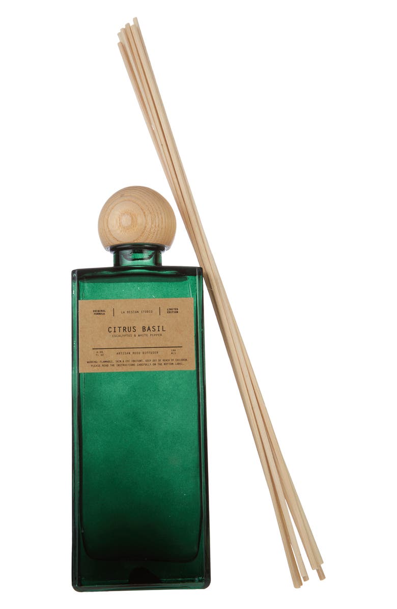 PORTOFINO CANDLES Citrus Basil Reed Diffuser, Main, color, Sage