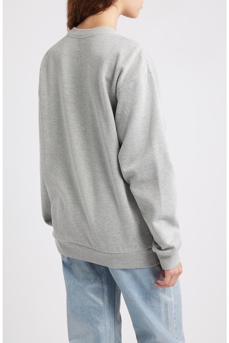 Cheers Embroidered Oversize Cotton Blend Sweatshirt, Alternate, color, HEATHER GREY
