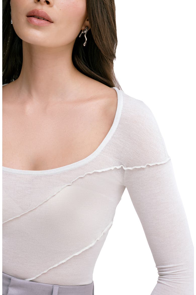 Melody Ruffle Seam Semisheer Jersey Top, Alternate, color, MIST
