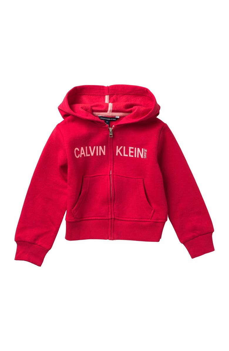 Calvin Klein Zip Up CKJ Hoodie, Main, color, 