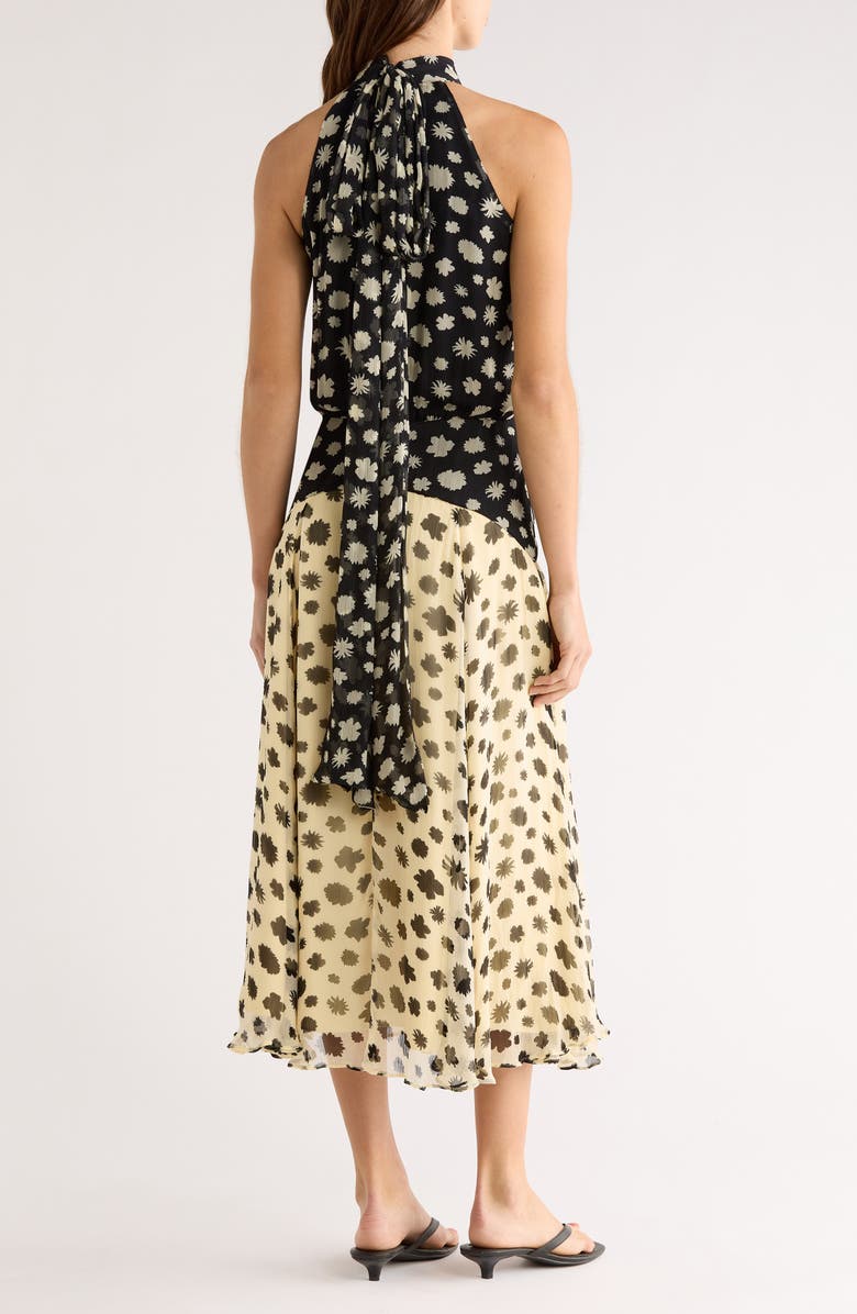 STAUD Camryn Mixed Print Colorblock Dress, Alternate, color, Ditsy Multi