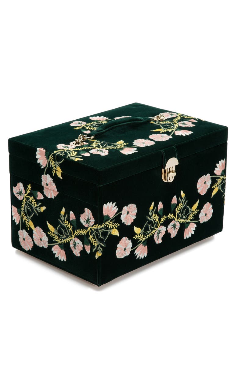 WOLF Zoe Large Jewelry Box, Alternate, color, Forest Green