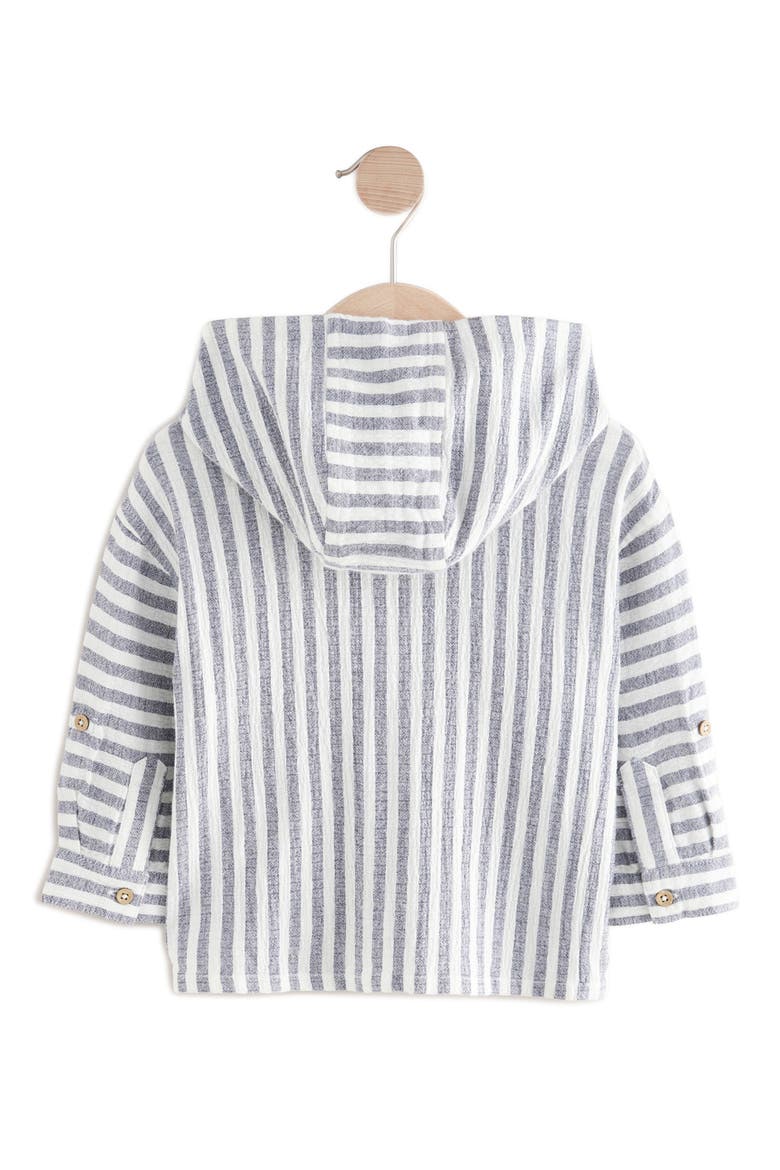 Kids' Stripe Hooded Shirt Jacket, Alternate, color, GREY