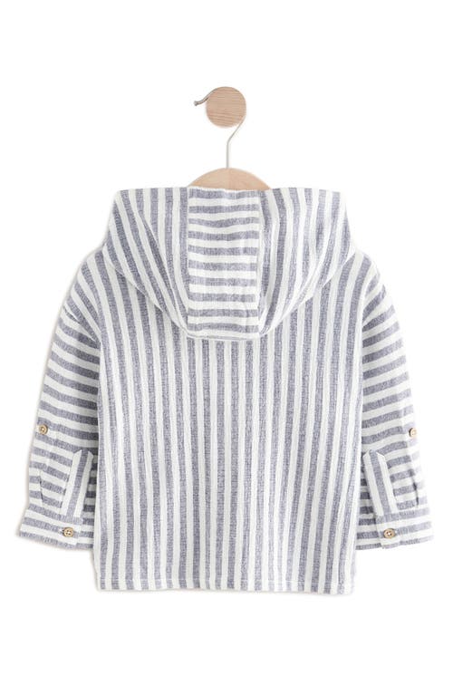 Next Kids' Stripe Hooded Shirt Jacket