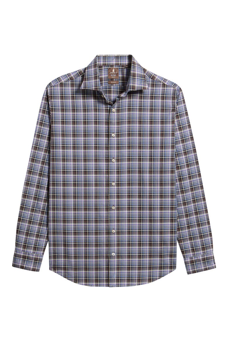 Merced Check Button Down Shirt, Alternate, color, BLUESTONE