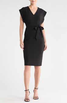 Eliza J Flutter Sleeve Sheath Midi Dress