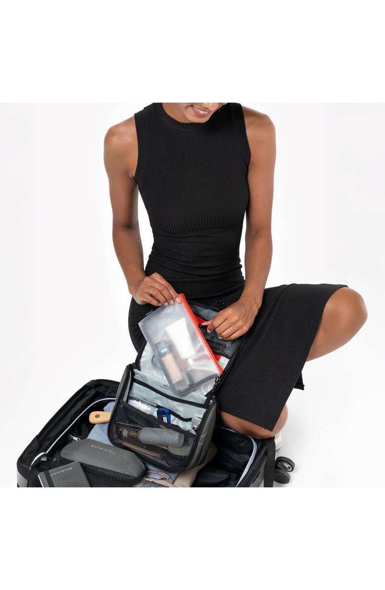 Sherpani Co-Pilot, Travel Toiletry Bag, Hanging Cosmetic Organizer, Water Resistant Makeup Bag, Shower Dopp Kit, Travel Essentials Toiletries for Women, Alternate, color, Granite