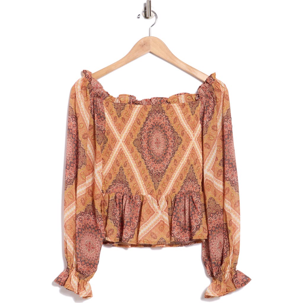 Flying Tomato Off-the-shoulder Print Top In Multi