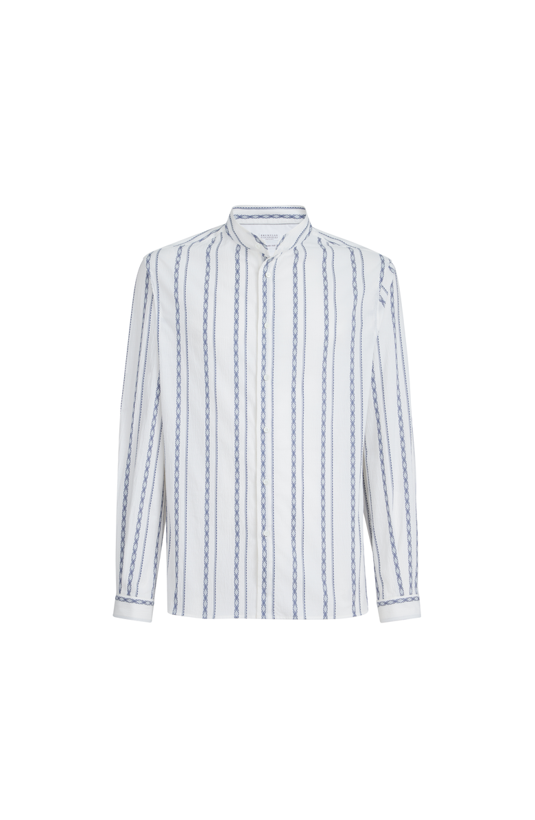 Brunello Cucinelli Mandarin collar shirt, Main, color, White