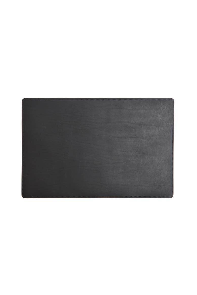 Nash Leather Placemat, Main, color, Black - Set of 8