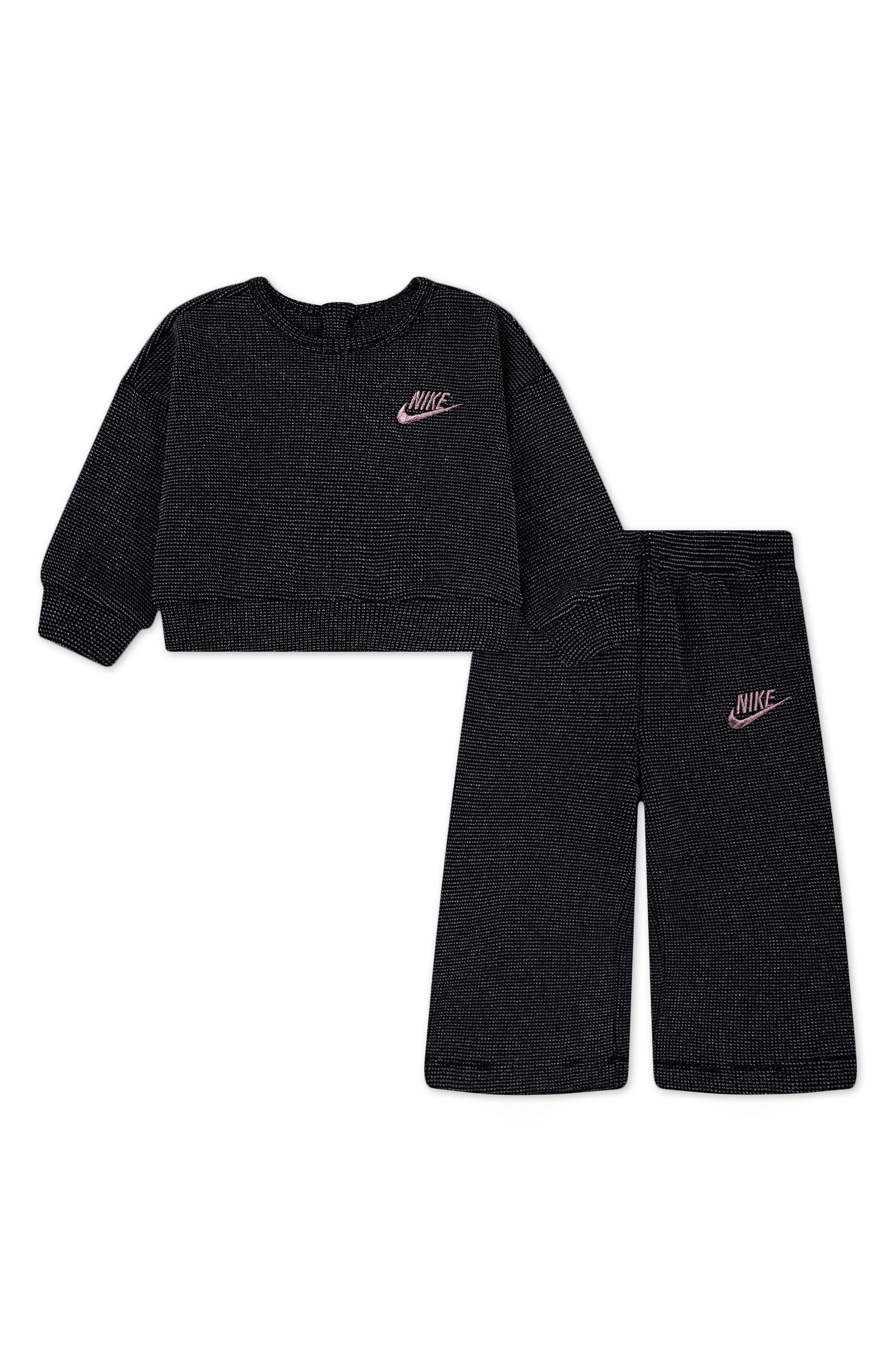Nike Lurex® Waffle Stitch Sweatshirt & Wide Leg Pants Set