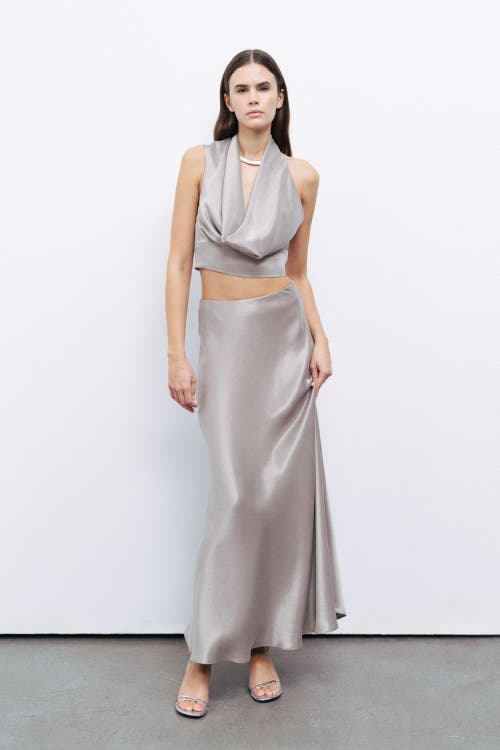 Nocturne Backless Belted Blouse In Mink