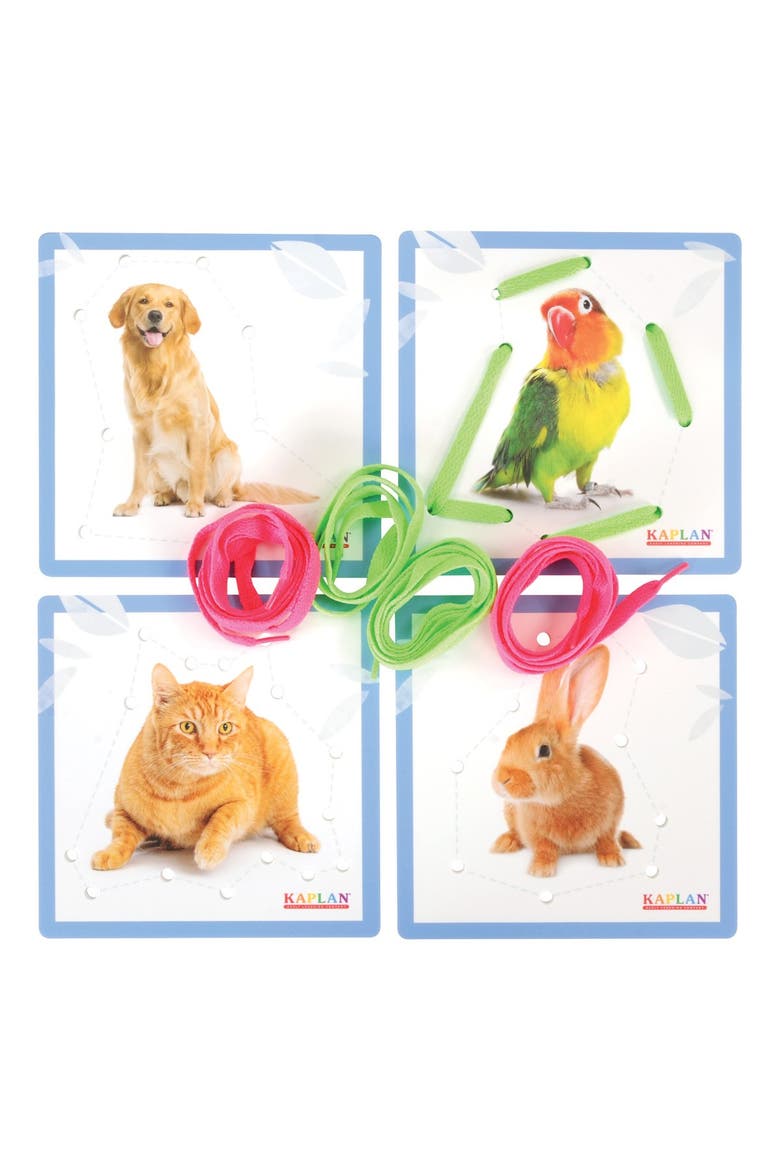Animal Lacing Boards - Set of 12, Alternate, color, Multicolored