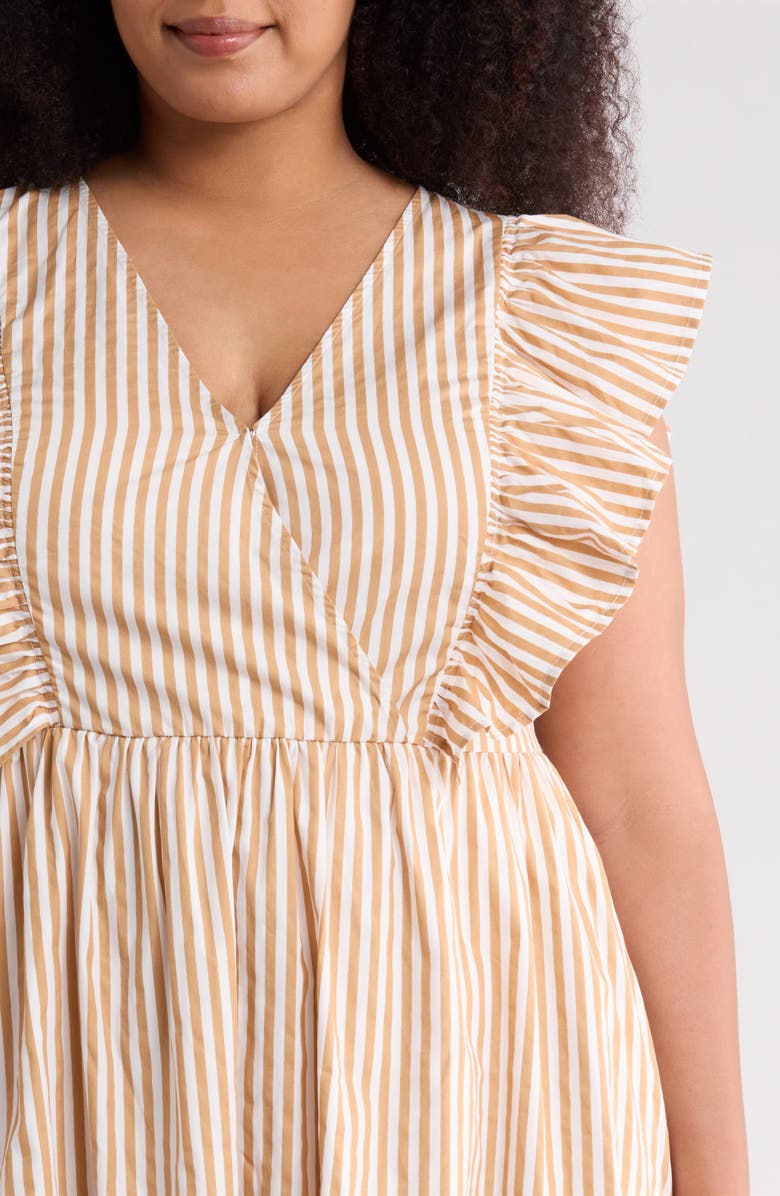 SUGARLIPS Luna Striped Fairness Midi Dress, Alternate, color, Taupe-Mult