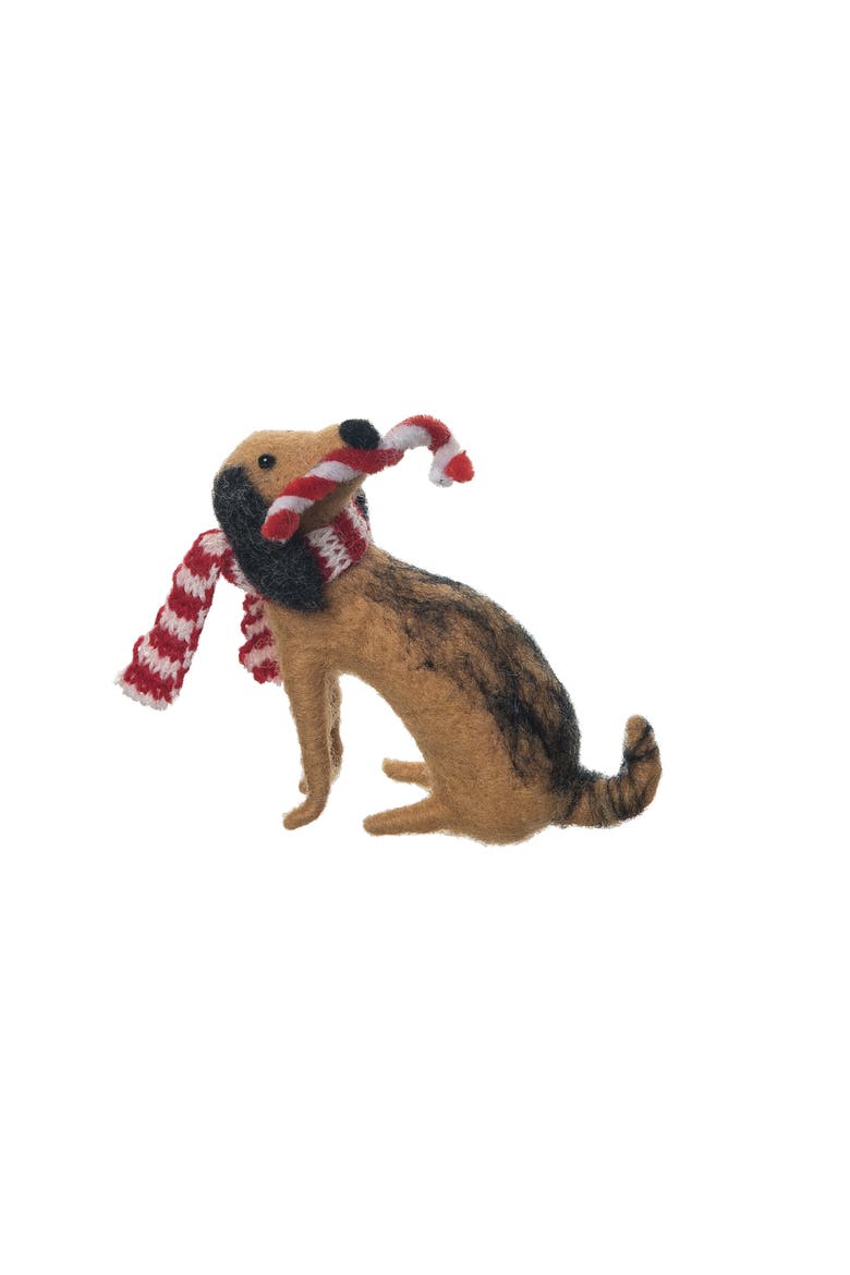 Dog Candycane Figurine, Main, color, Brown