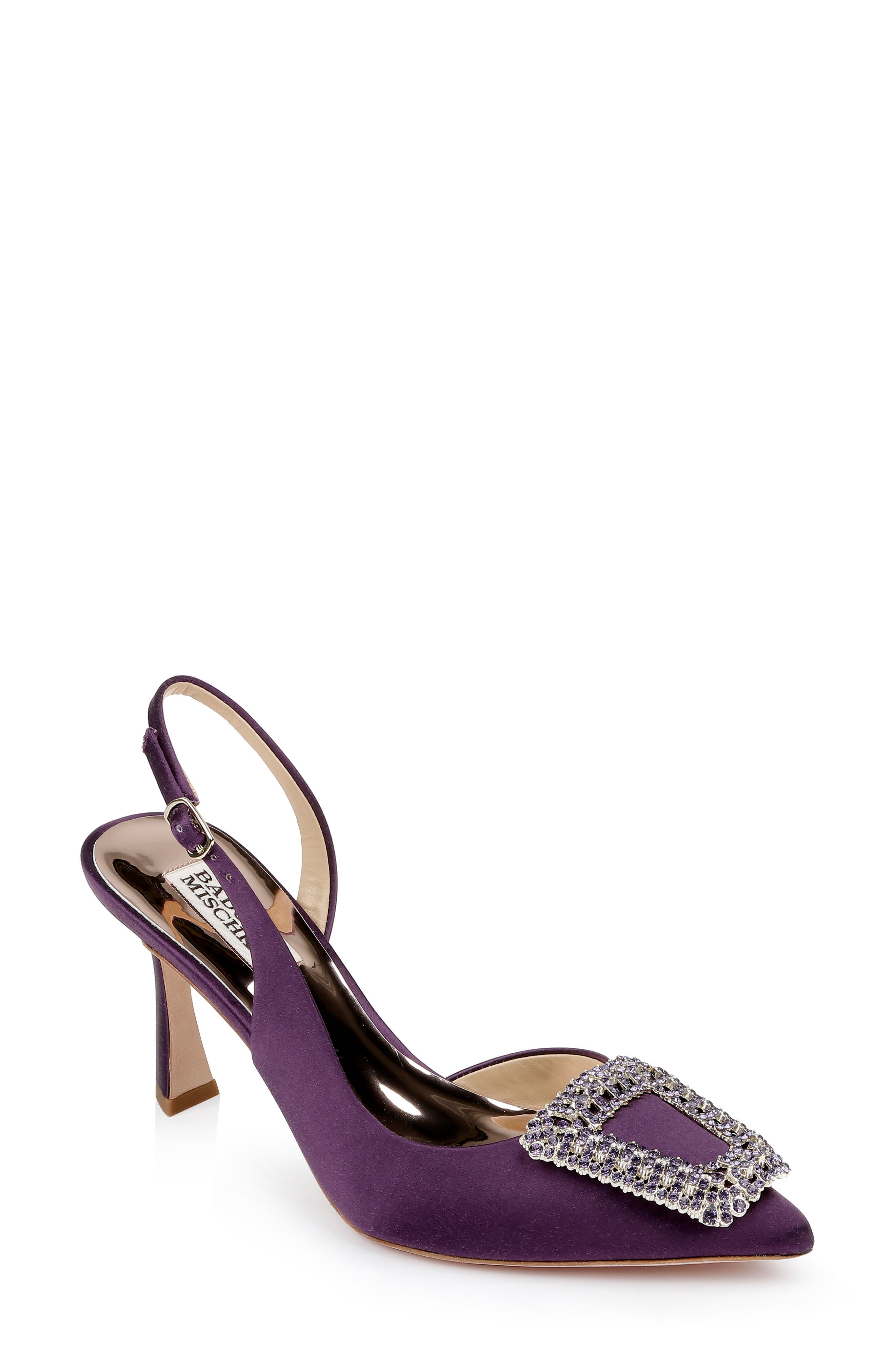 Enida Slingback Half d'Orsay Pointed Toe Pump, Main, color, DARK PURPLE