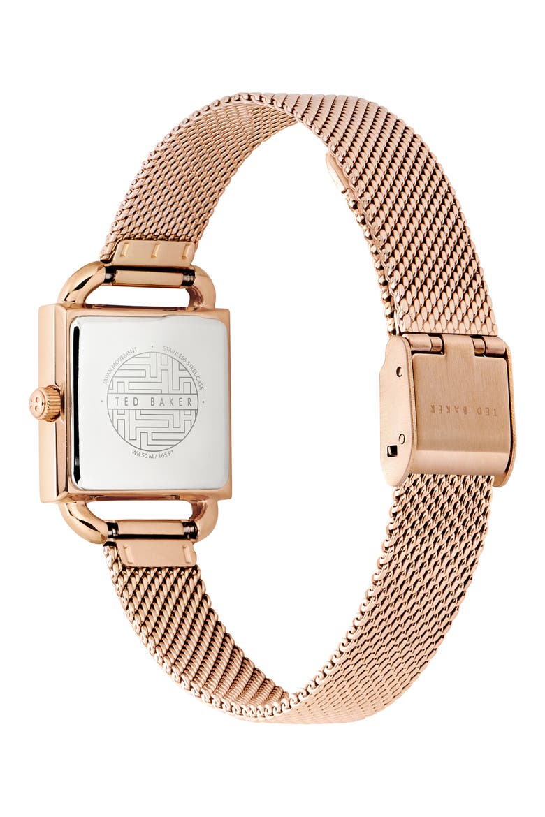 Taliah Bow Mesh Strap Watch, 24mm, Alternate, color, BLACK