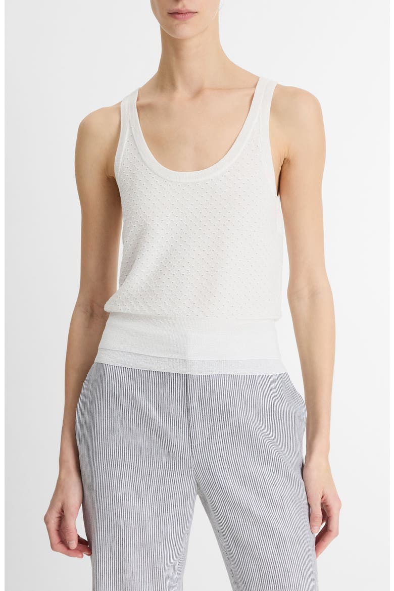 Double Layer Mesh Sweater Tank, Main, color, OPTIC WHITE