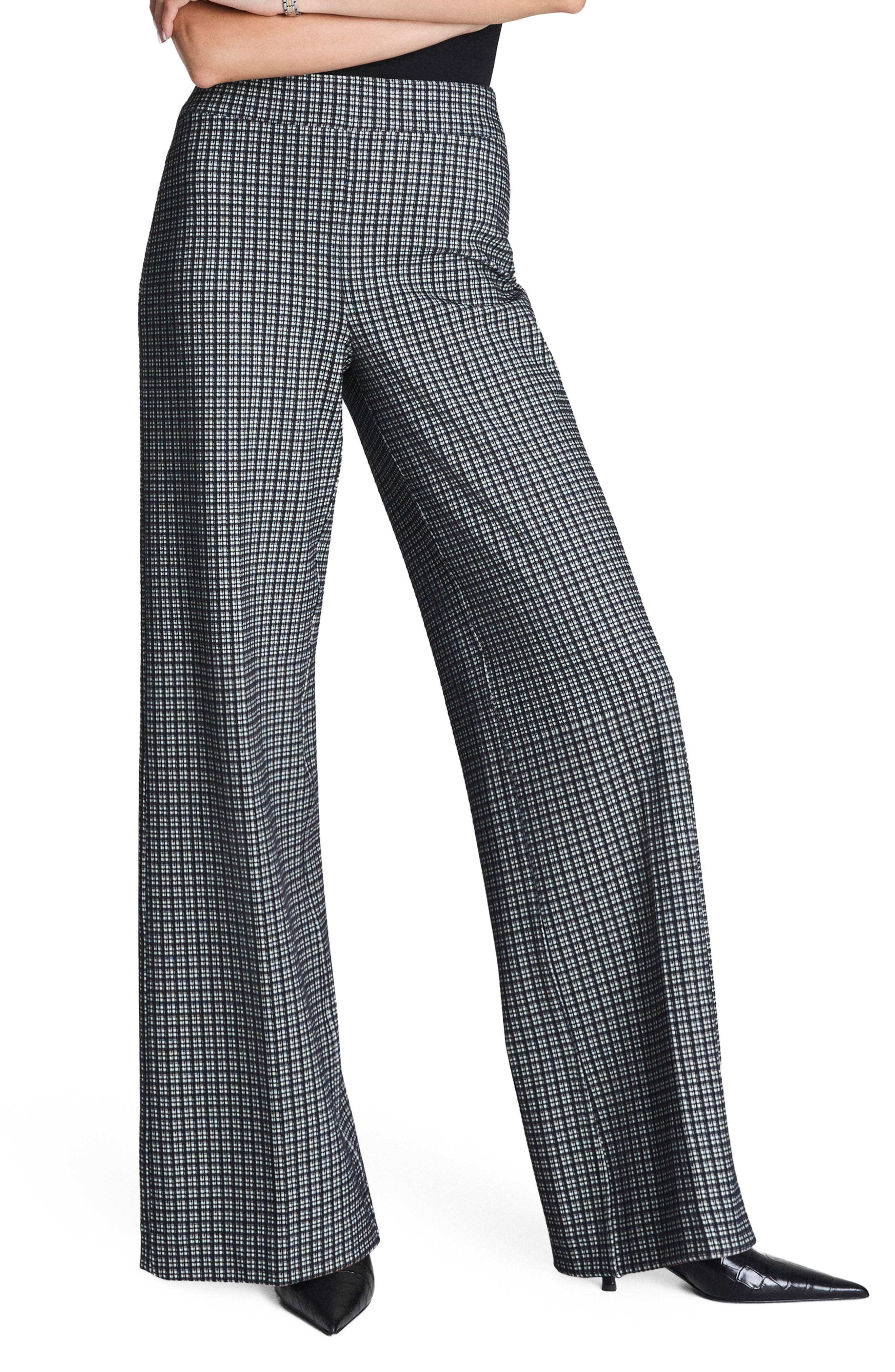 Ponte Wide Leg Jacquard Pants