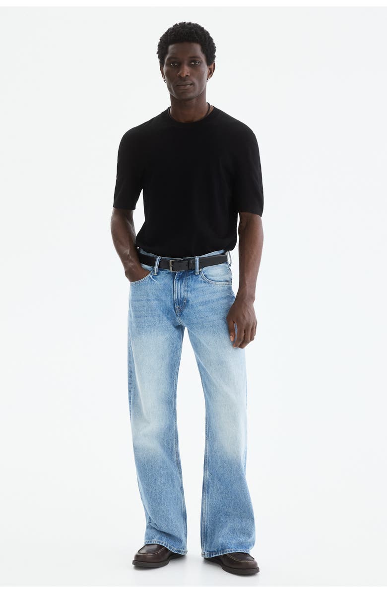 H&M Slim Fit Knitted T-shirt, Alternate, color, Black