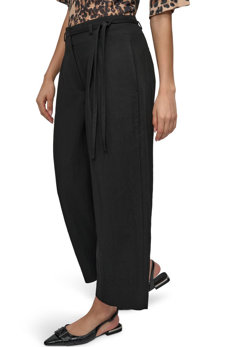 DKNY Tie Front Twill Pants, Alternate, color, 