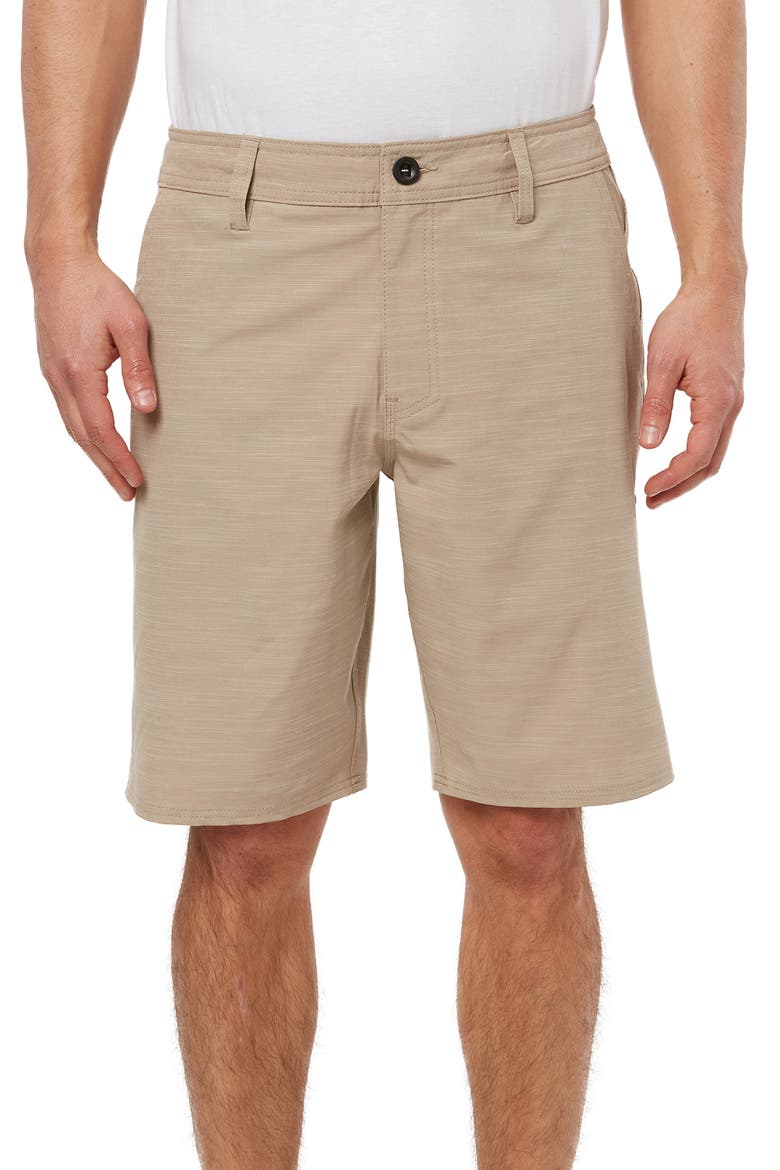 Locked Slub Hybrid Shorts, Main, color, LIGHT KHAKI