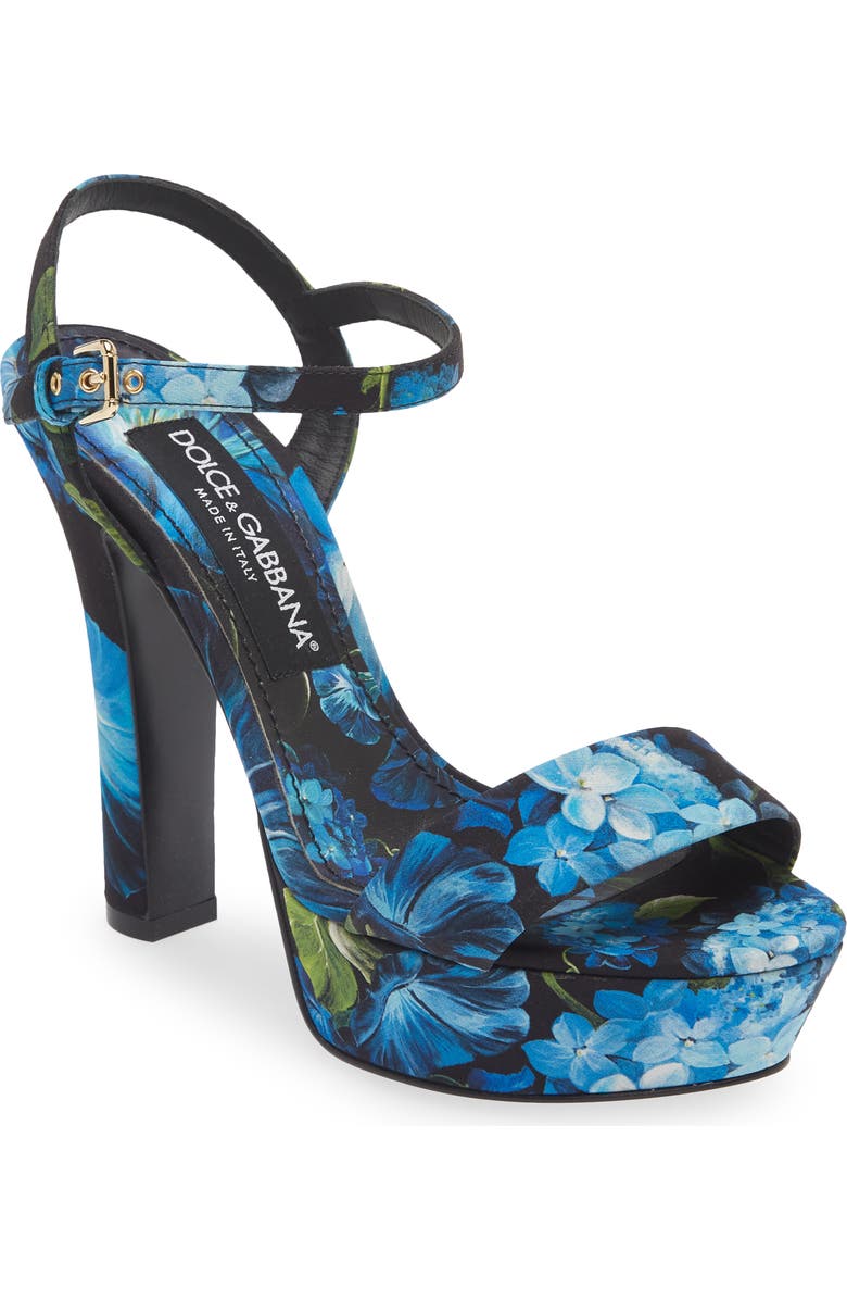 Dolce&Gabbana Keira Floral Ankle Strap Platform Sandal, Main, color,