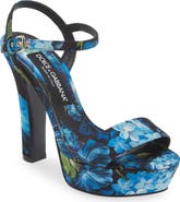 Dolce&Gabbana Keira Floral Ankle Strap Platform Sandal