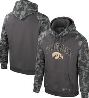 COLOSSEUM Men's Colosseum Charcoal Iowa Hawkeyes OHT Military Appreciation Camo Raglan Pullover Hoodie