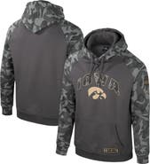 COLOSSEUM Men's Colosseum Charcoal Iowa Hawkeyes OHT Military Appreciation Camo Raglan Pullover Hoodie