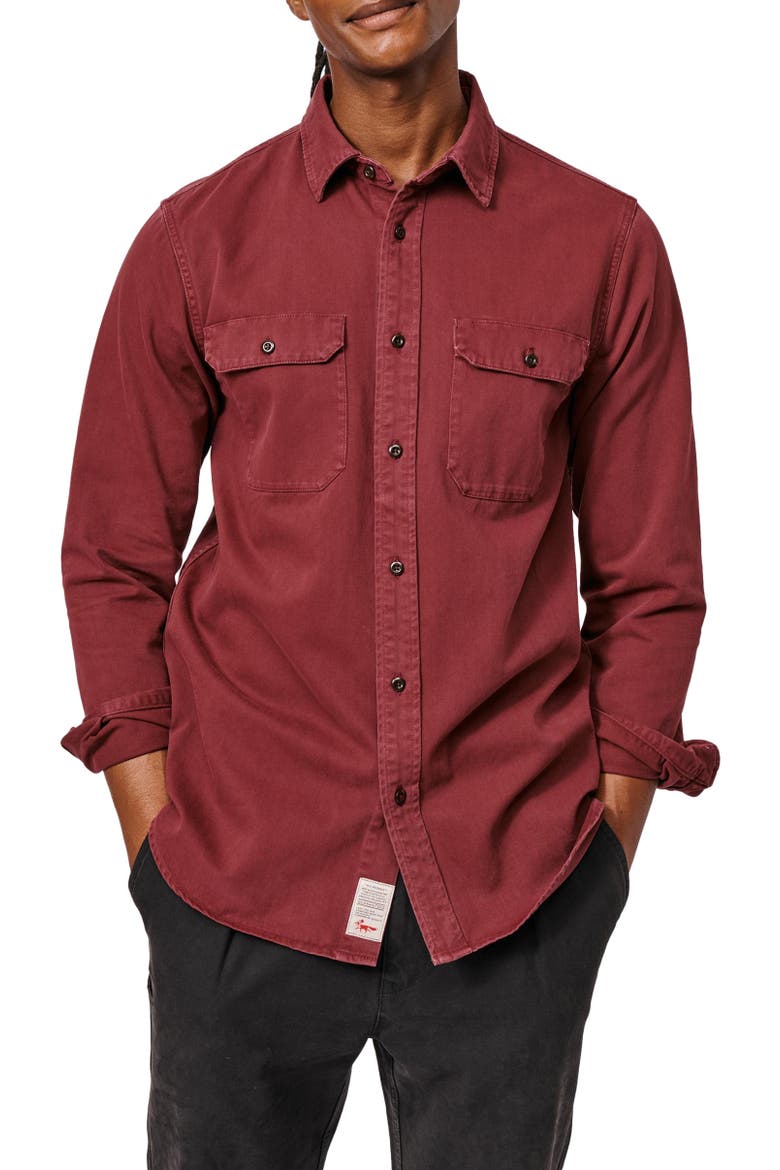 Normanby Button Up Shirt, Alternate, color, Port