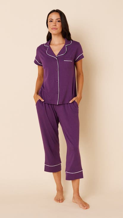 Pima Knit Cropped Pajama Set