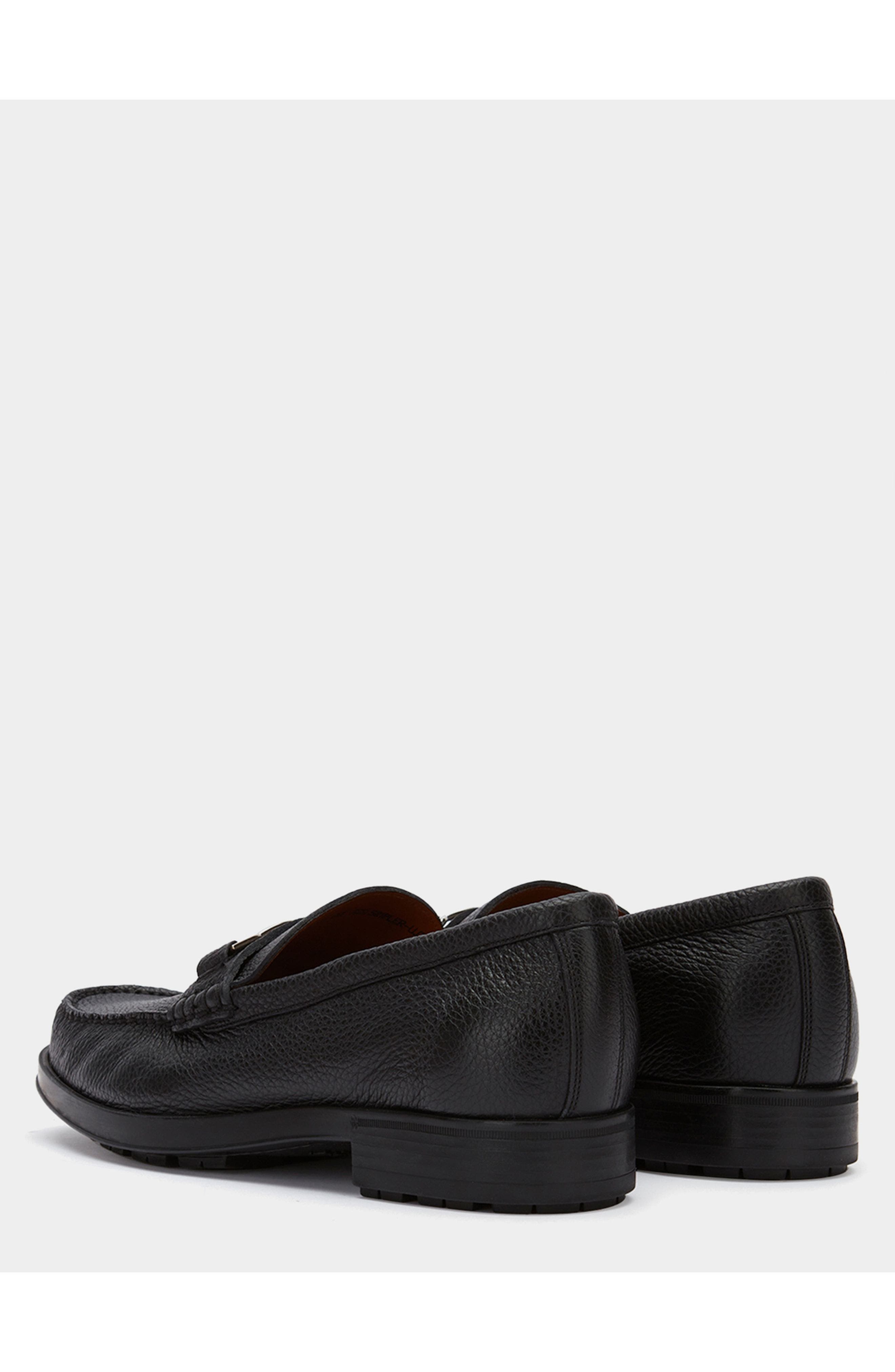 Bally Moccasin in Grained Calf Leather, Alternate, color, Black