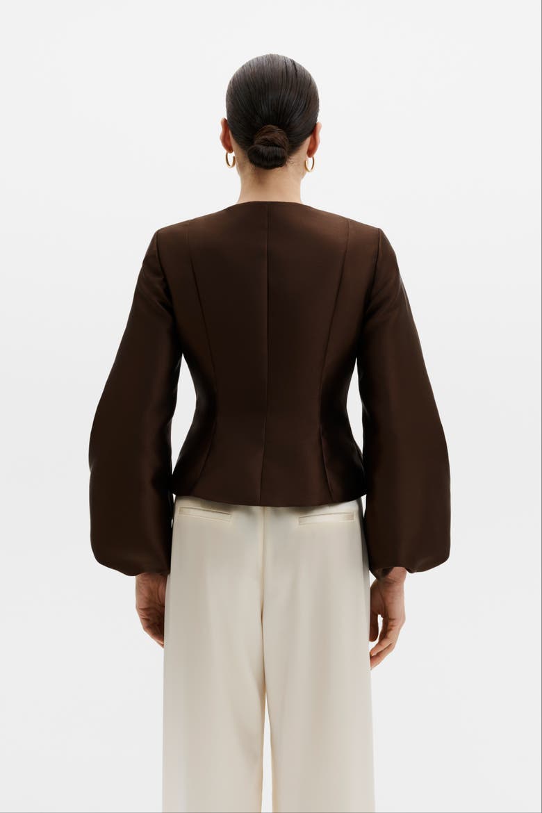 Vendela Balloon Sleeve Blouse, Alternate, color, Dark Brown