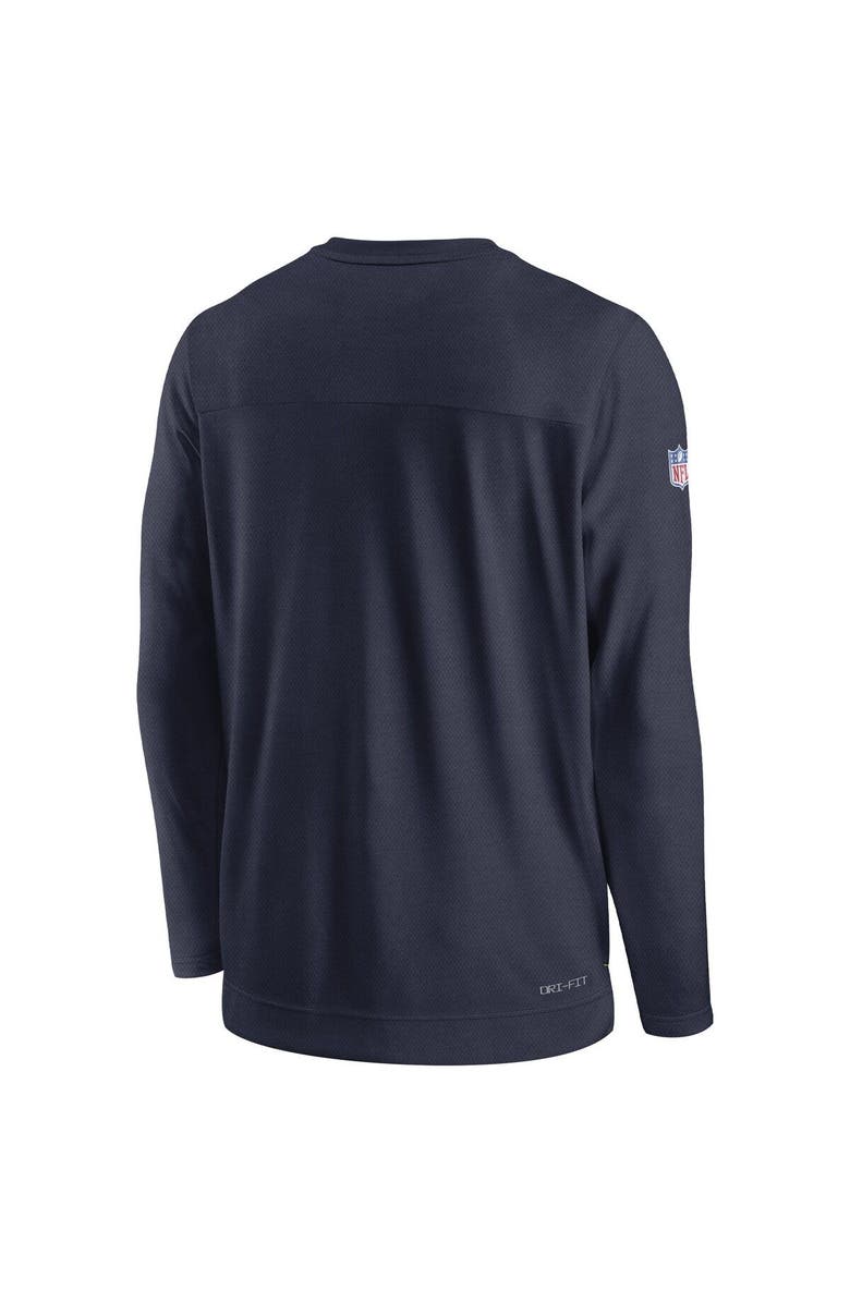 Nike Men's Nike College Navy Seattle Seahawks Sideline Lockup Performance Long Sleeve T-Shirt, Alternate, color, Navy
