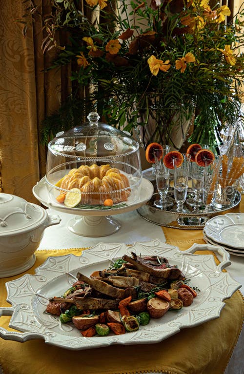 Juliska Jardins Du Monde Ceramic Turkey Platter In White