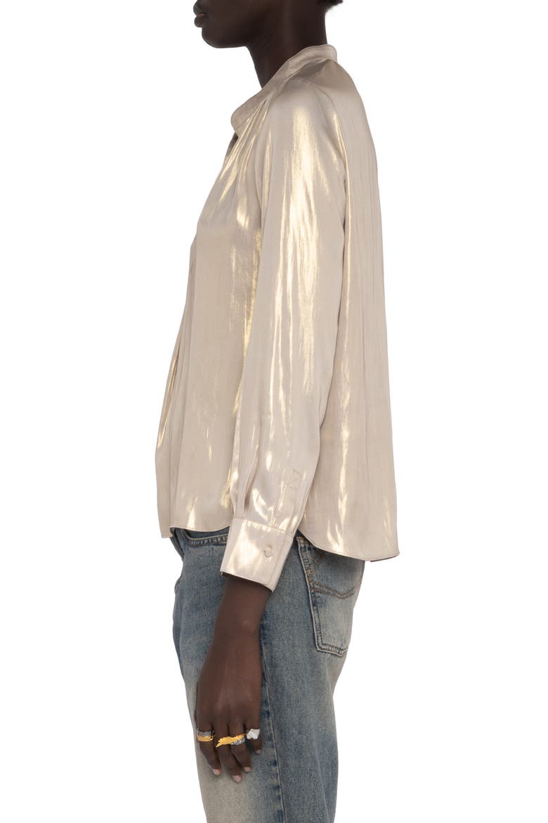 Tink Metallic Satin Top, Alternate, color, GOLD
