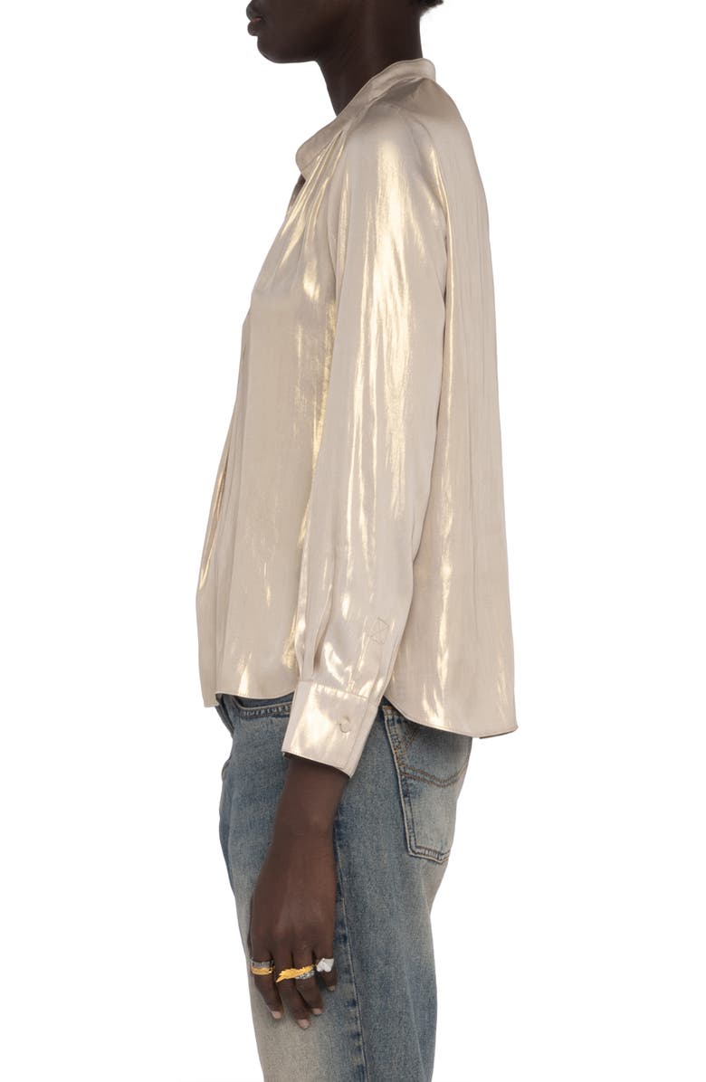 Zadig & Voltaire Tink Metallic Satin Top, Alternate, color, Gold