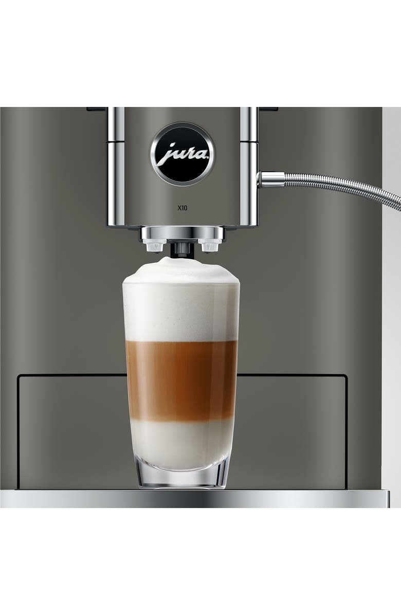 JURA X10 Automatic Hot & Cold Coffee Machine, Alternate, color, Dark Inox