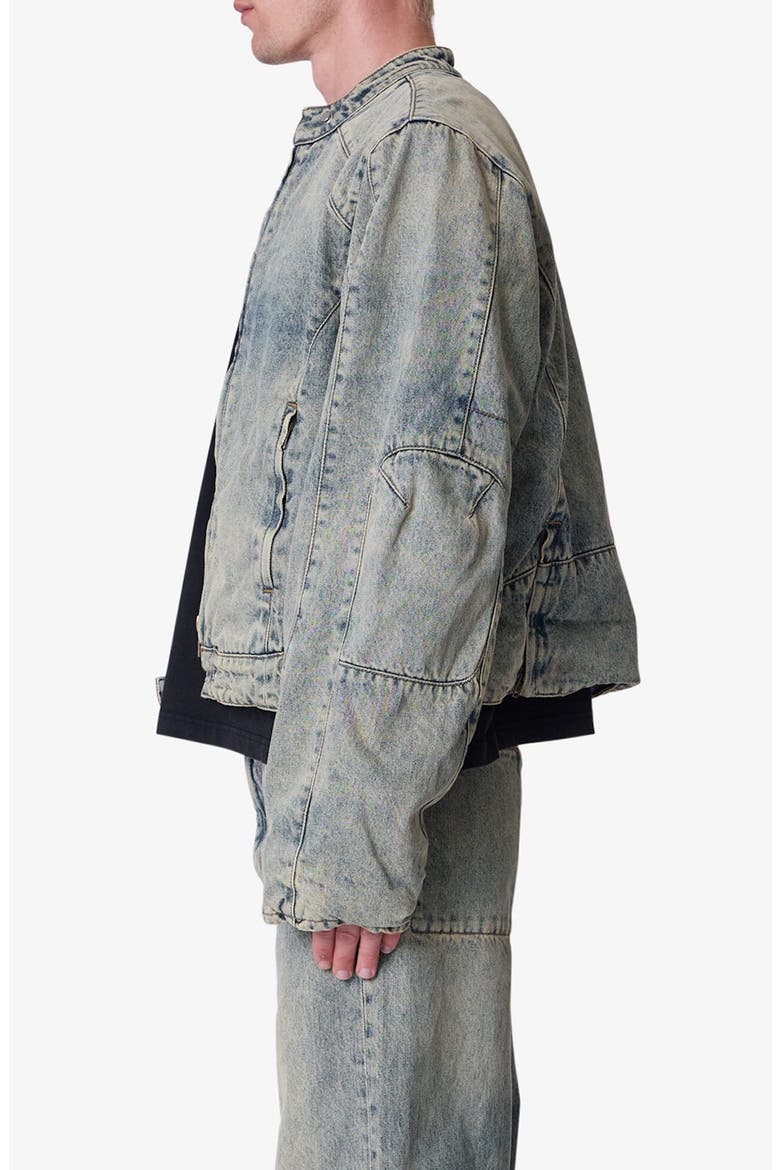 Moto Denim Jacket, Alternate, color, VINTAGE BLUE