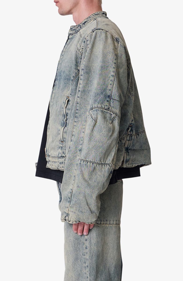 mnml Moto Denim Jacket, Alternate, color, Vintage Blue