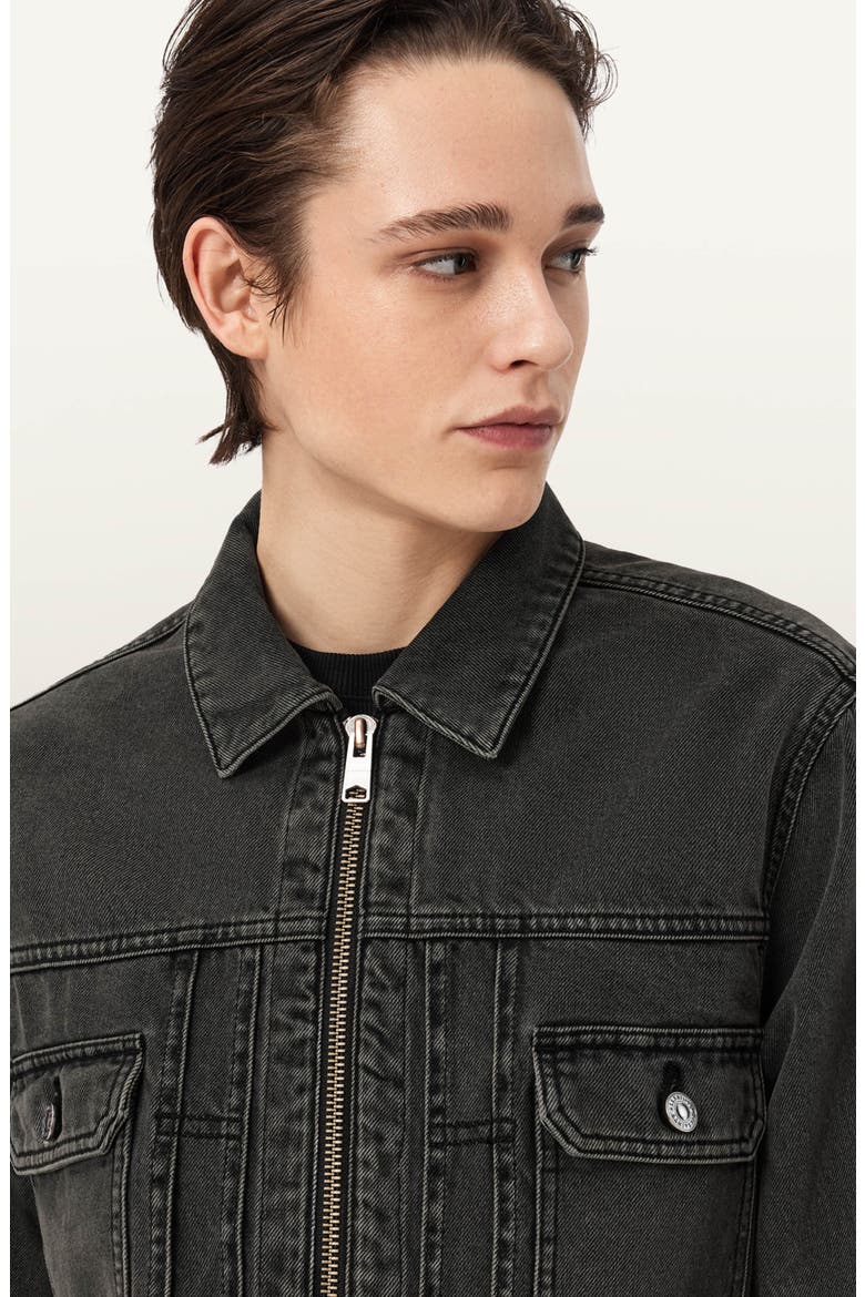 Brightmore Zip Denim Jacket, Alternate, color, DIRTY BLACK