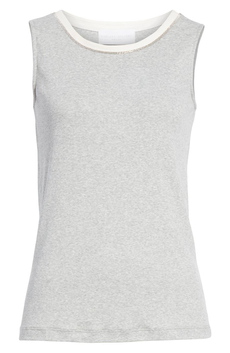 Fabiana Filippi Stretch Cotton Tank, Alternate, color, 