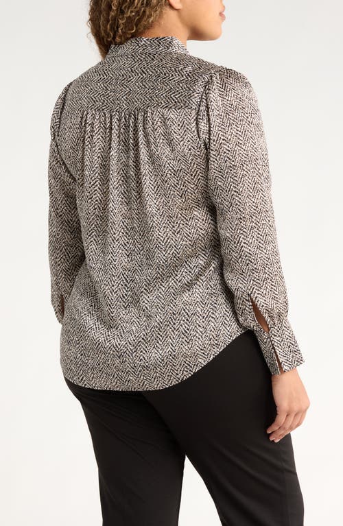 Anne Klein Print Top In Brown